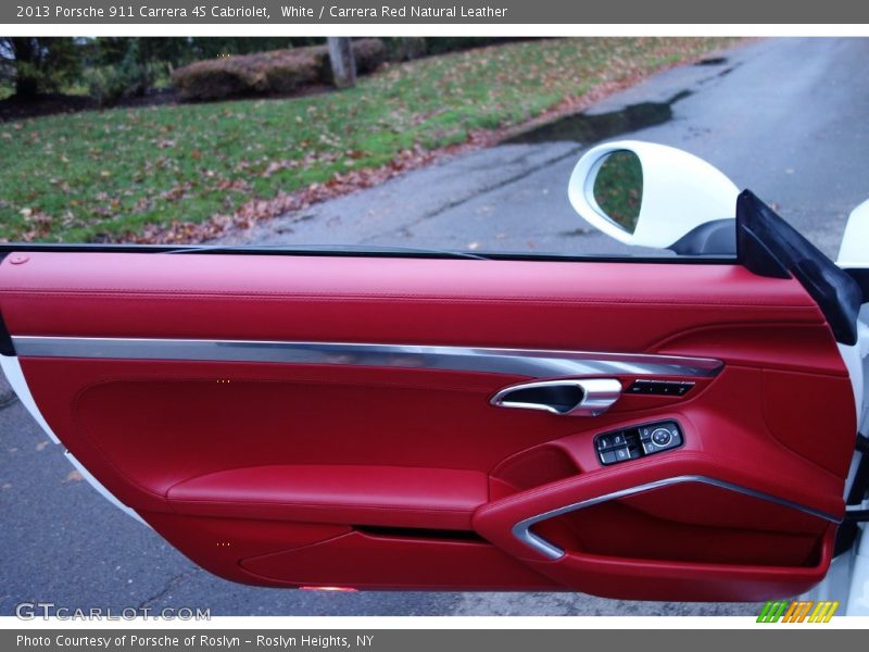 White / Carrera Red Natural Leather 2013 Porsche 911 Carrera 4S Cabriolet