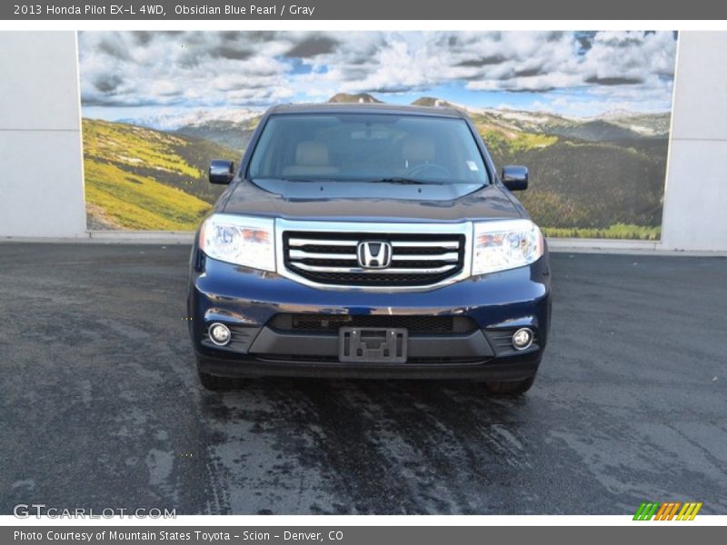 Obsidian Blue Pearl / Gray 2013 Honda Pilot EX-L 4WD