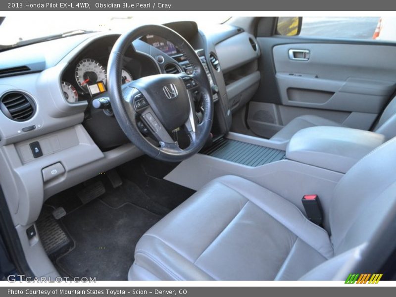 Obsidian Blue Pearl / Gray 2013 Honda Pilot EX-L 4WD