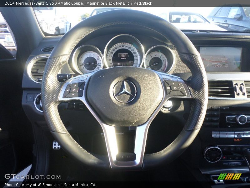 Magnetite Black Metallic / Red/Black 2014 Mercedes-Benz C 350 4Matic Coupe