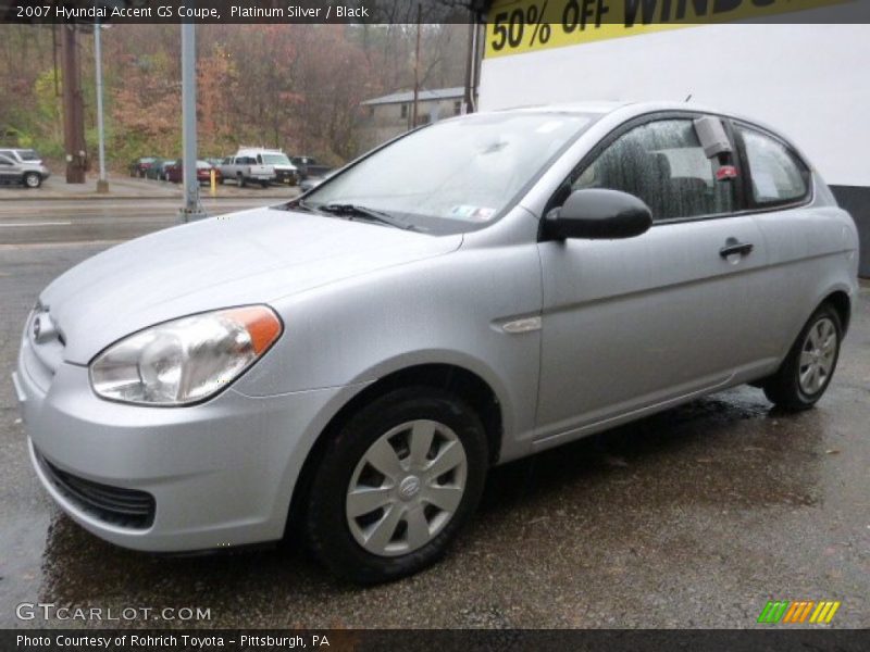Platinum Silver / Black 2007 Hyundai Accent GS Coupe