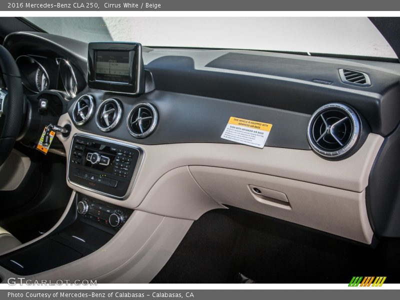 Dashboard of 2016 CLA 250