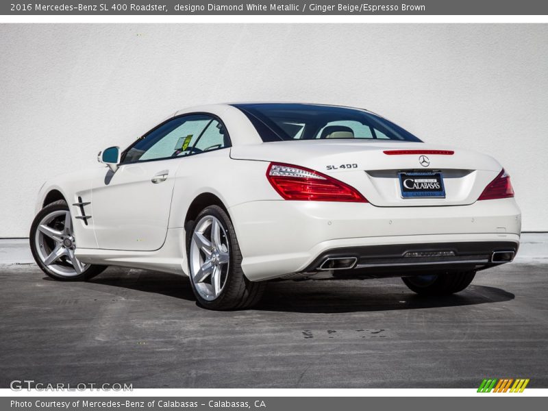 designo Diamond White Metallic / Ginger Beige/Espresso Brown 2016 Mercedes-Benz SL 400 Roadster