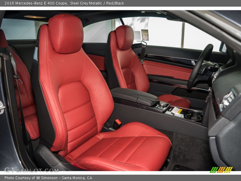 Steel Grey Metallic / Red/Black 2016 Mercedes-Benz E 400 Coupe