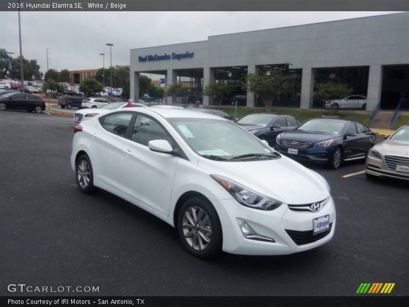 White / Beige 2016 Hyundai Elantra SE