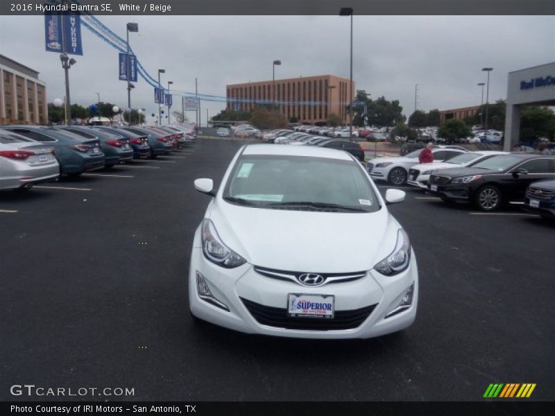 White / Beige 2016 Hyundai Elantra SE