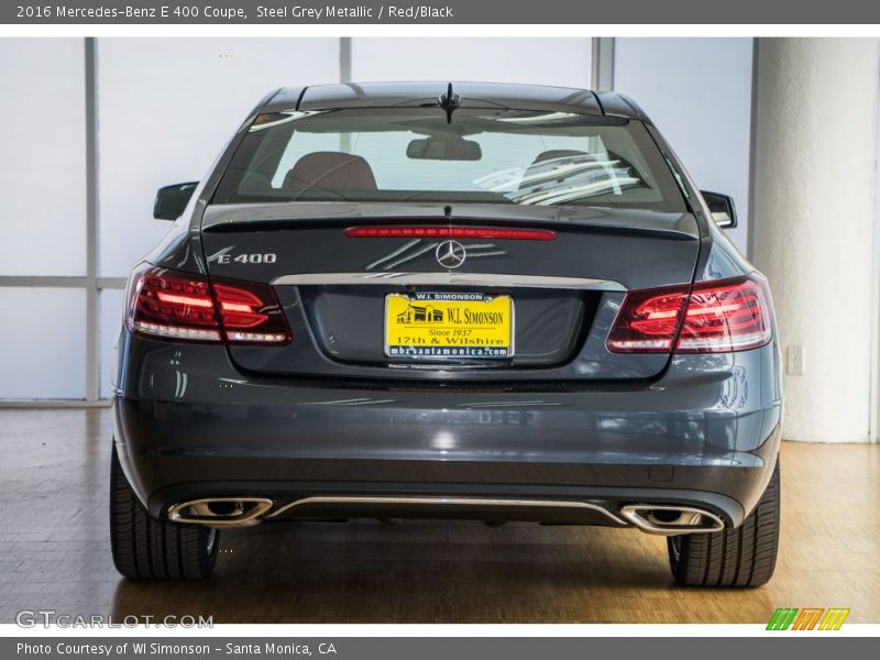 Steel Grey Metallic / Red/Black 2016 Mercedes-Benz E 400 Coupe