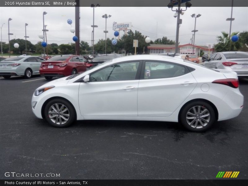 White / Beige 2016 Hyundai Elantra SE