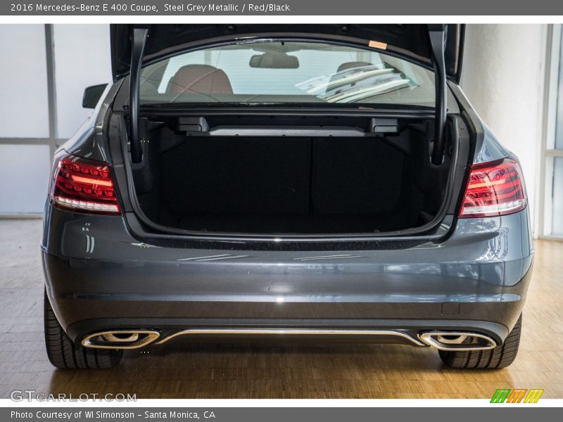 Steel Grey Metallic / Red/Black 2016 Mercedes-Benz E 400 Coupe
