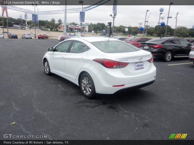 White / Beige 2016 Hyundai Elantra SE