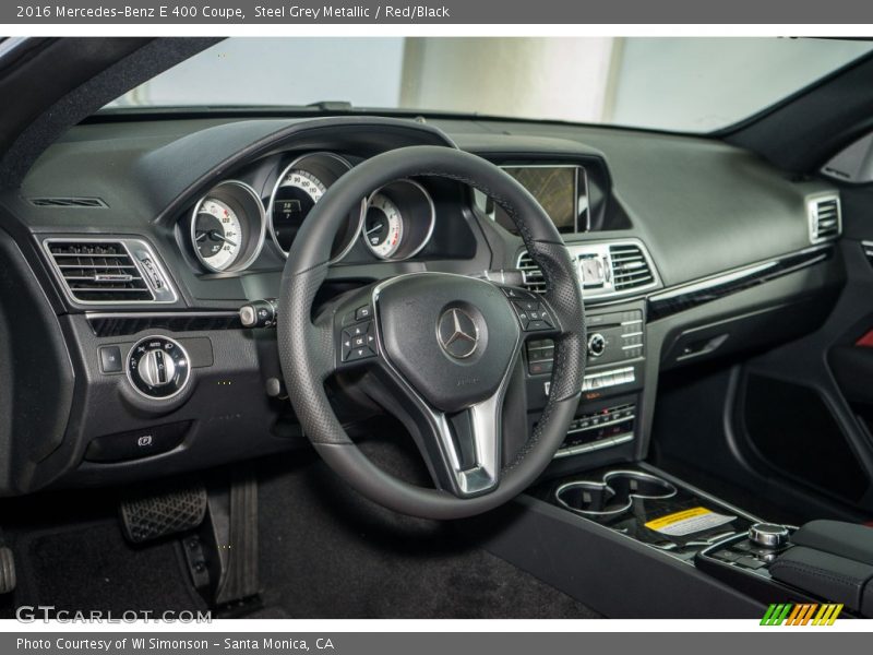 Steel Grey Metallic / Red/Black 2016 Mercedes-Benz E 400 Coupe