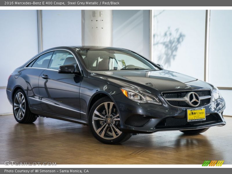 Steel Grey Metallic / Red/Black 2016 Mercedes-Benz E 400 Coupe