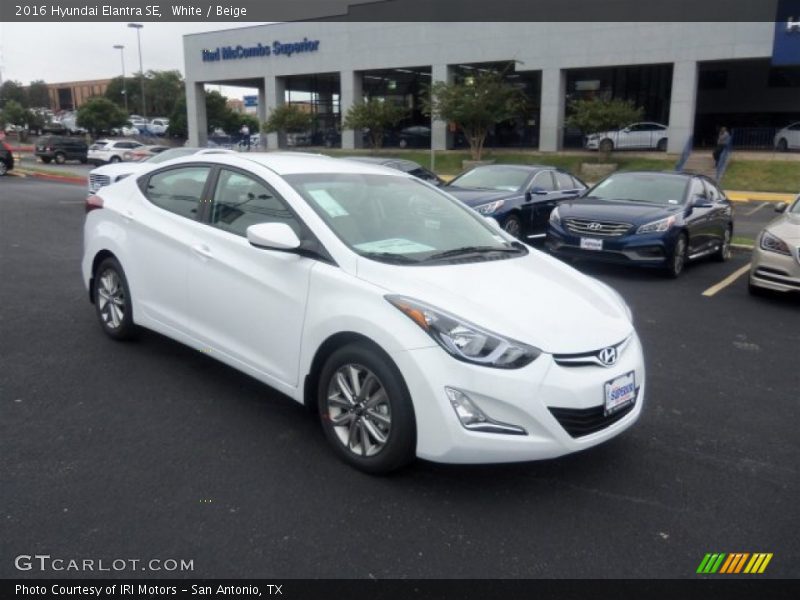 White / Beige 2016 Hyundai Elantra SE