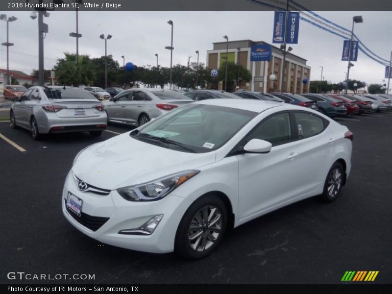 White / Beige 2016 Hyundai Elantra SE