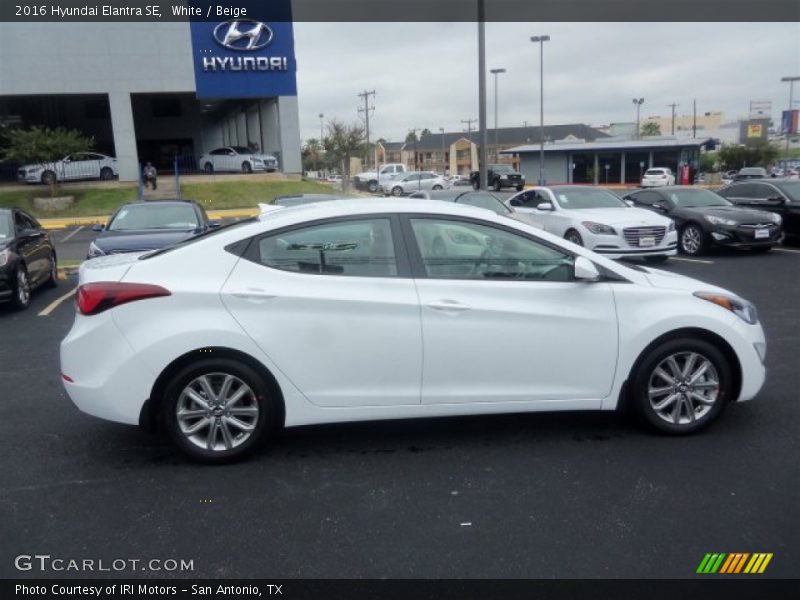 White / Beige 2016 Hyundai Elantra SE