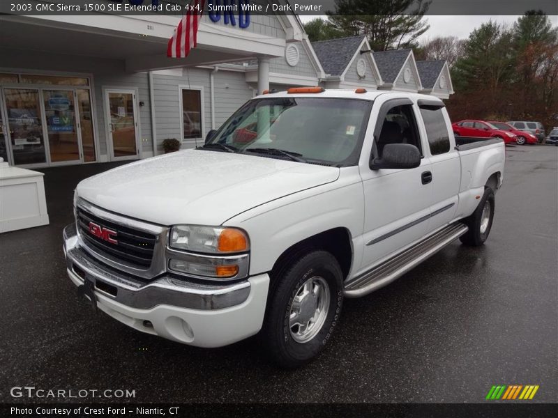 Summit White / Dark Pewter 2003 GMC Sierra 1500 SLE Extended Cab 4x4