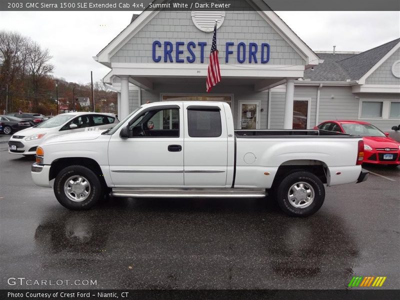 Summit White / Dark Pewter 2003 GMC Sierra 1500 SLE Extended Cab 4x4