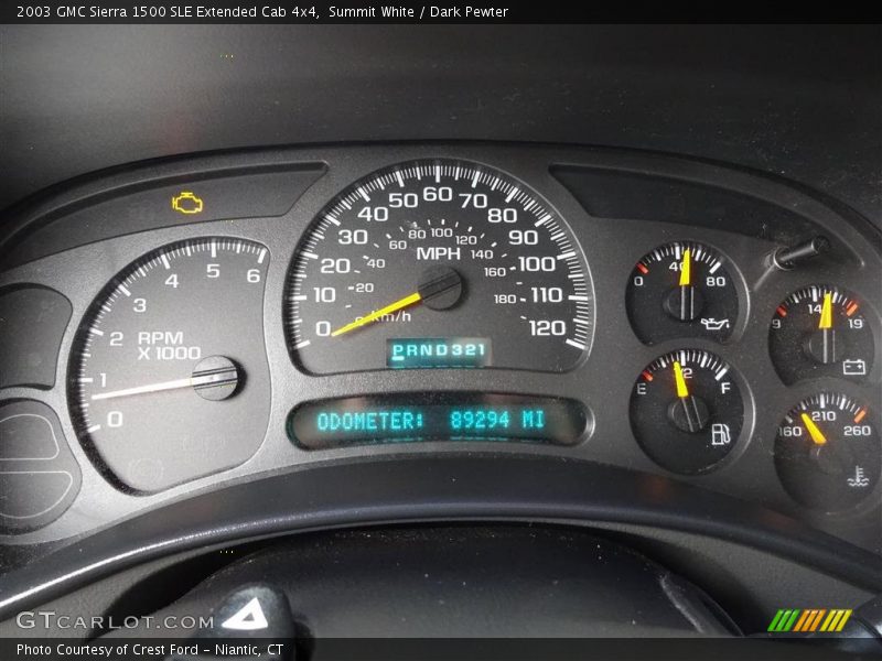 Summit White / Dark Pewter 2003 GMC Sierra 1500 SLE Extended Cab 4x4