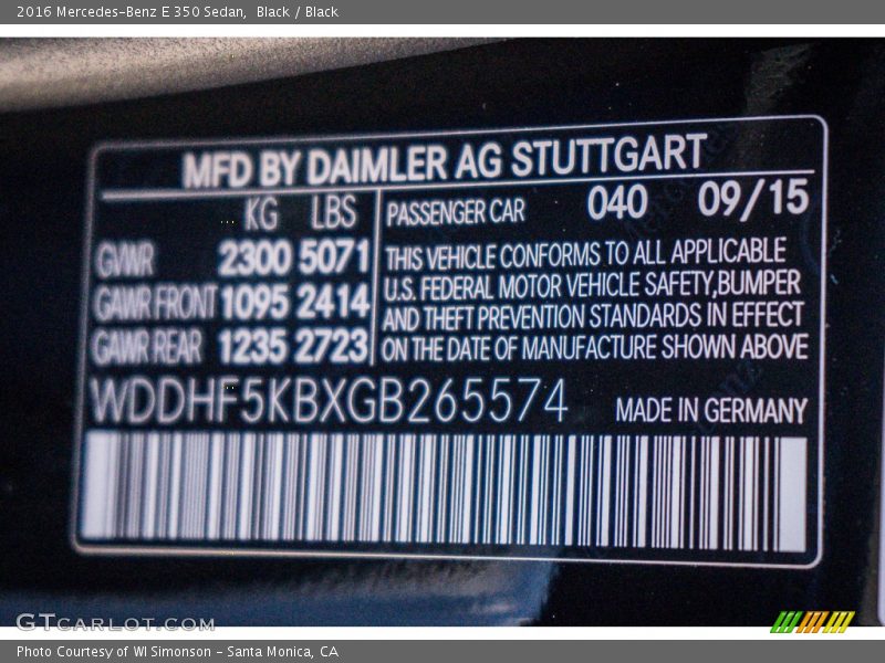Black / Black 2016 Mercedes-Benz E 350 Sedan