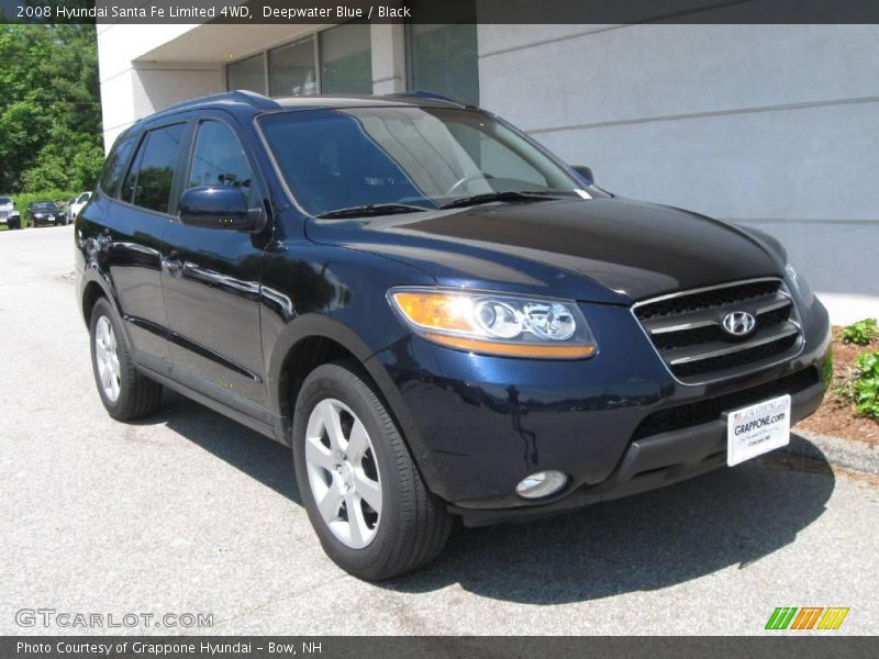 Deepwater Blue / Black 2008 Hyundai Santa Fe Limited 4WD