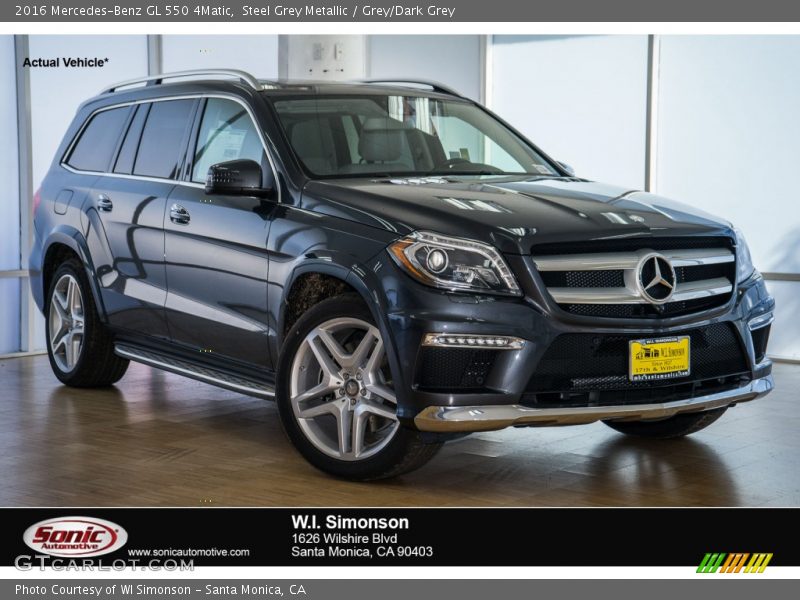 Steel Grey Metallic / Grey/Dark Grey 2016 Mercedes-Benz GL 550 4Matic