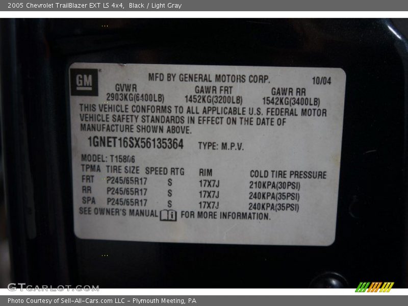 Black / Light Gray 2005 Chevrolet TrailBlazer EXT LS 4x4