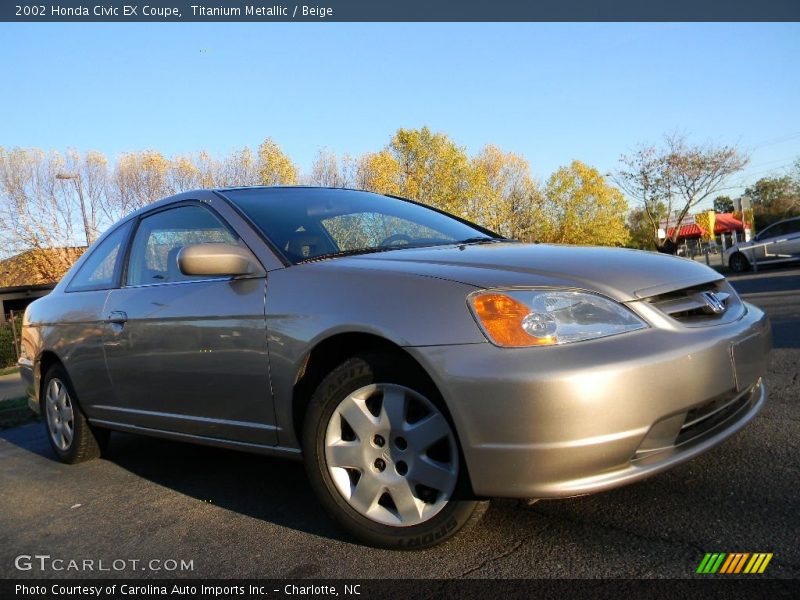 Titanium Metallic / Beige 2002 Honda Civic EX Coupe