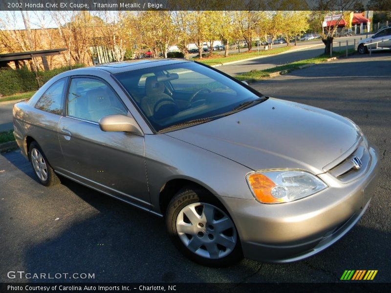 Titanium Metallic / Beige 2002 Honda Civic EX Coupe