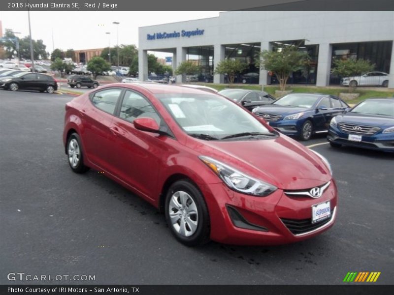Red / Beige 2016 Hyundai Elantra SE