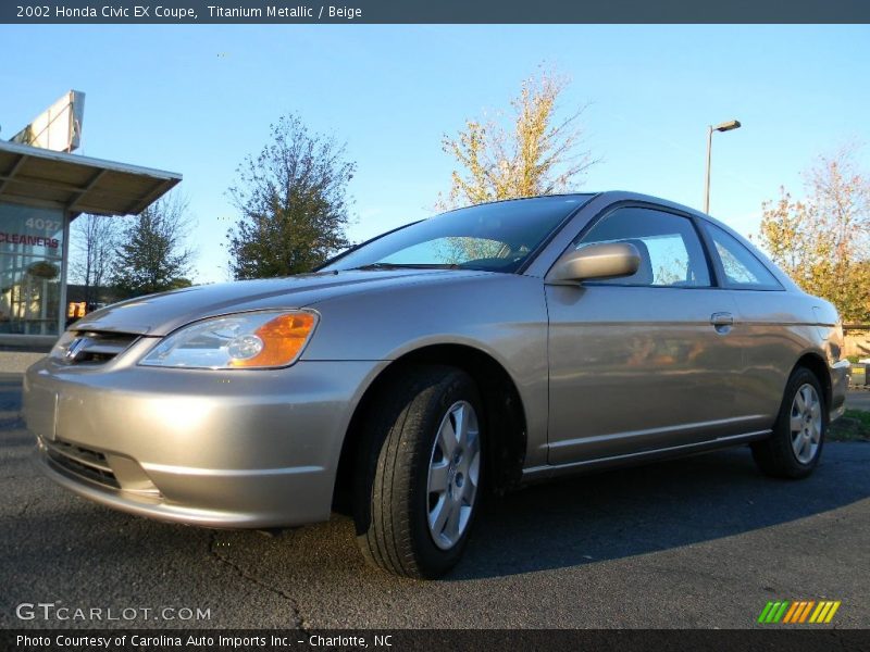 Titanium Metallic / Beige 2002 Honda Civic EX Coupe