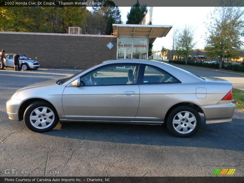 Titanium Metallic / Beige 2002 Honda Civic EX Coupe