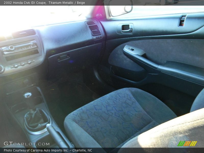 Titanium Metallic / Beige 2002 Honda Civic EX Coupe