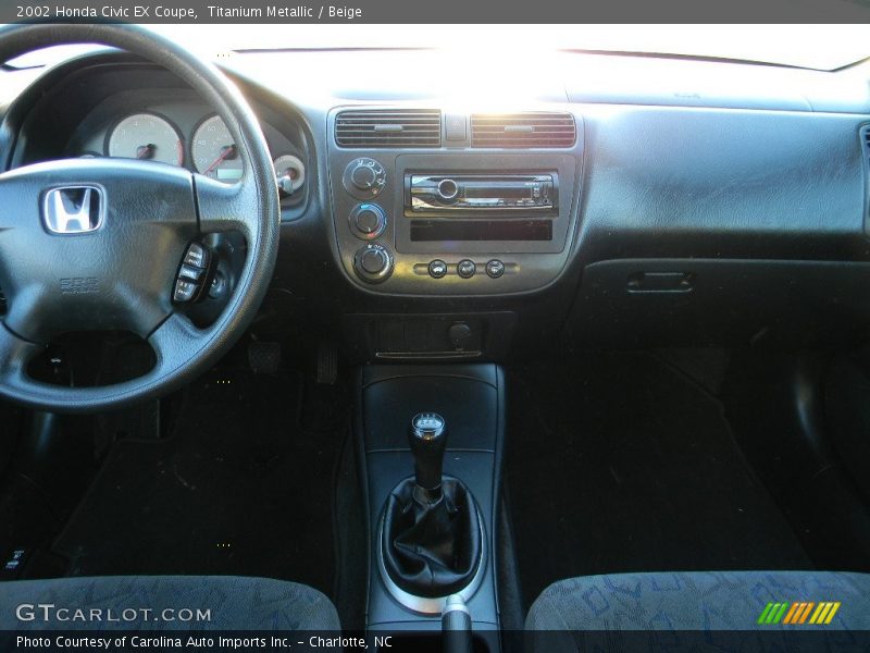 Titanium Metallic / Beige 2002 Honda Civic EX Coupe