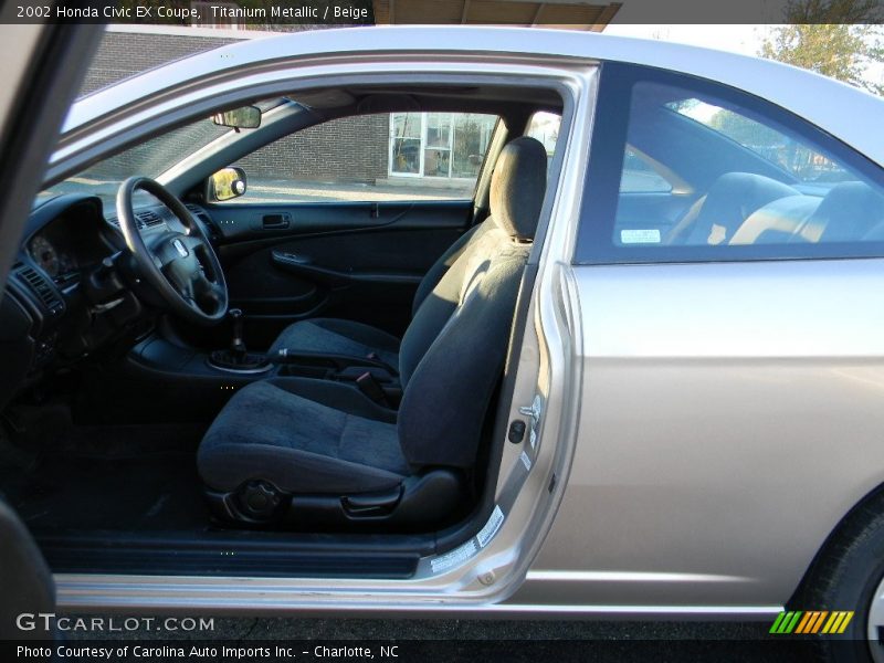 Titanium Metallic / Beige 2002 Honda Civic EX Coupe