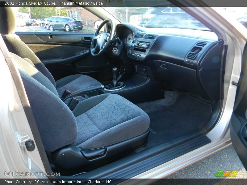 Titanium Metallic / Beige 2002 Honda Civic EX Coupe
