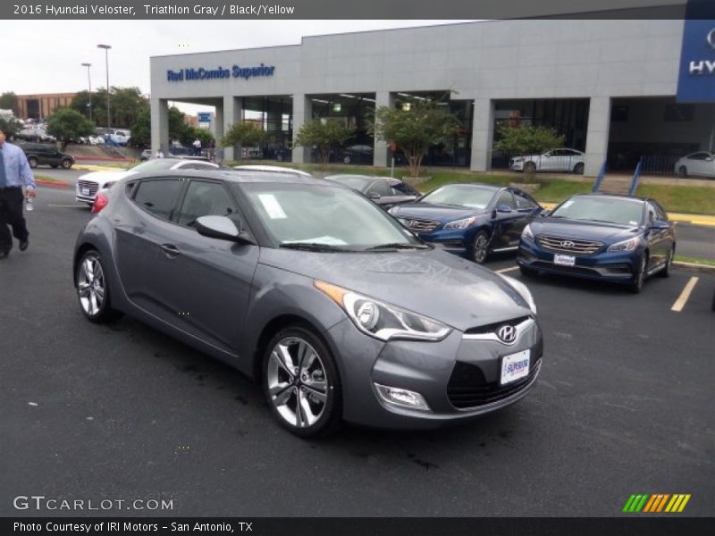 Triathlon Gray / Black/Yellow 2016 Hyundai Veloster