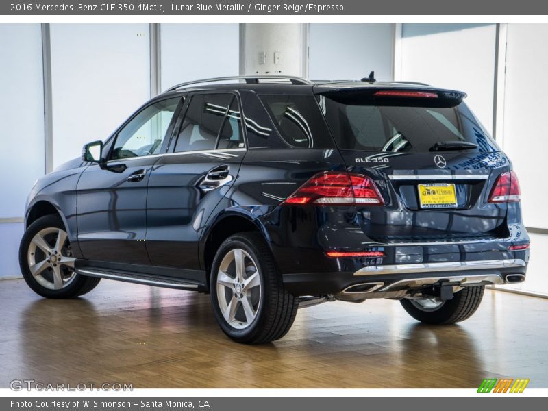 Lunar Blue Metallic / Ginger Beige/Espresso 2016 Mercedes-Benz GLE 350 4Matic