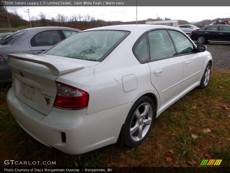 Satin White Pearl / Warm Ivory 2008 Subaru Legacy 2.5i Limited Sedan