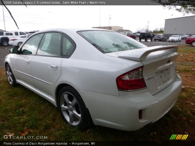 Satin White Pearl / Warm Ivory 2008 Subaru Legacy 2.5i Limited Sedan