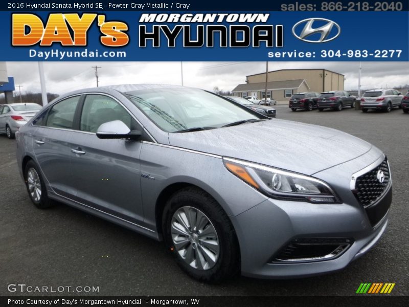 Pewter Gray Metallic / Gray 2016 Hyundai Sonata Hybrid SE