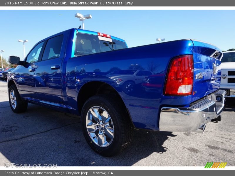Blue Streak Pearl / Black/Diesel Gray 2016 Ram 1500 Big Horn Crew Cab