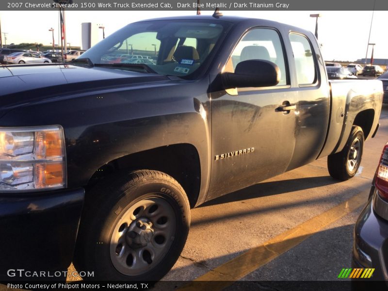 Dark Blue Metallic / Dark Titanium Gray 2007 Chevrolet Silverado 1500 Work Truck Extended Cab