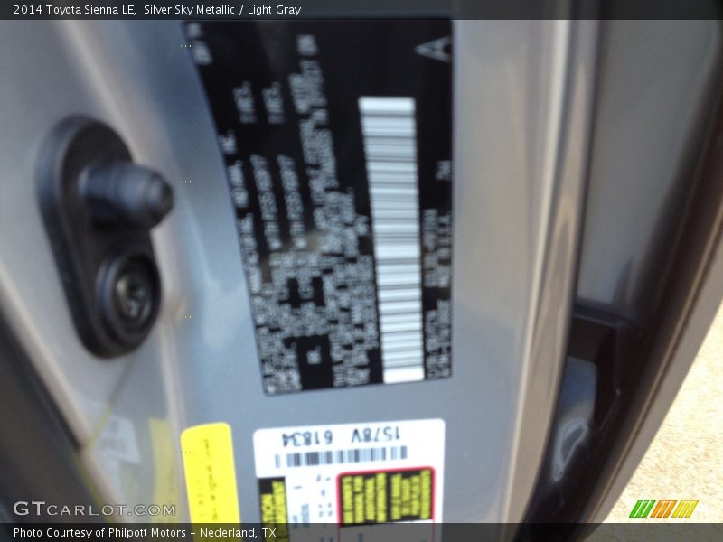 Silver Sky Metallic / Light Gray 2014 Toyota Sienna LE