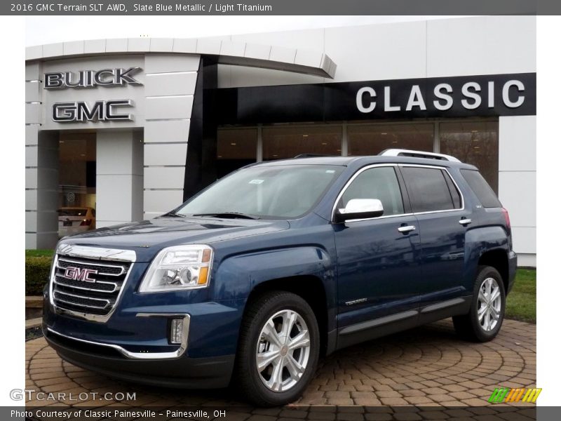 Slate Blue Metallic / Light Titanium 2016 GMC Terrain SLT AWD