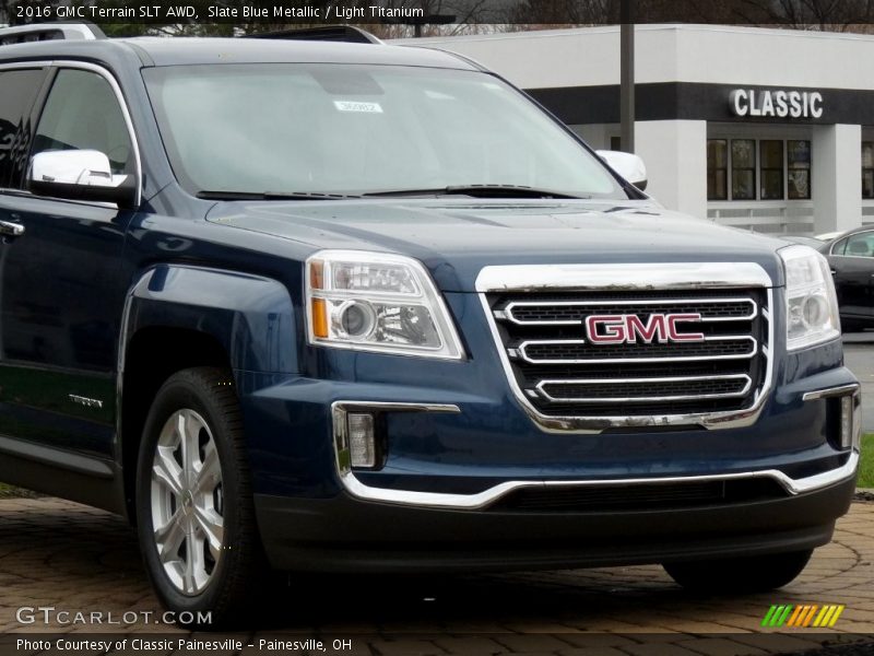 Slate Blue Metallic / Light Titanium 2016 GMC Terrain SLT AWD