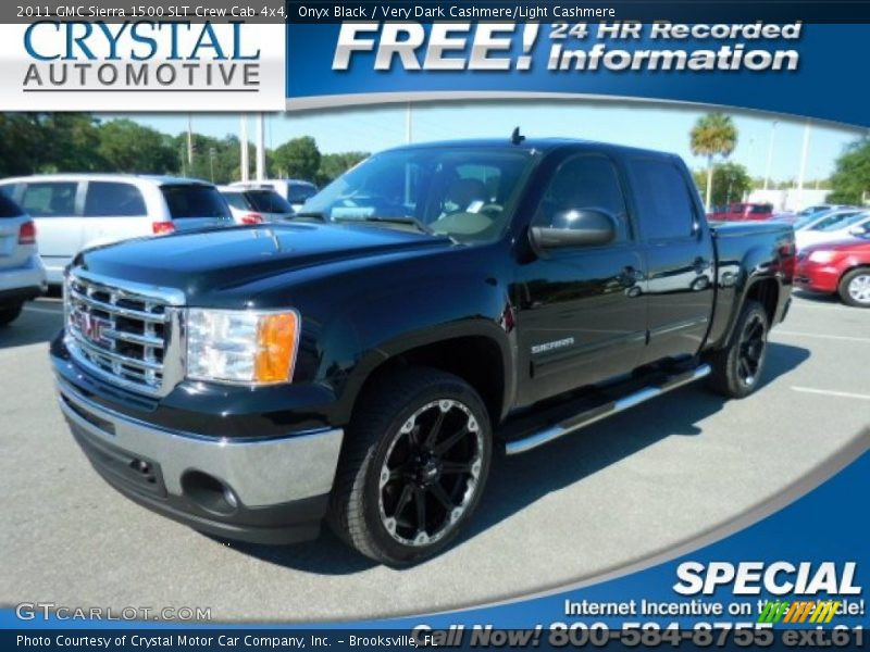 Onyx Black / Very Dark Cashmere/Light Cashmere 2011 GMC Sierra 1500 SLT Crew Cab 4x4