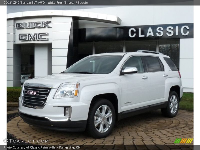 White Frost Tricoat / Saddle 2016 GMC Terrain SLT AWD