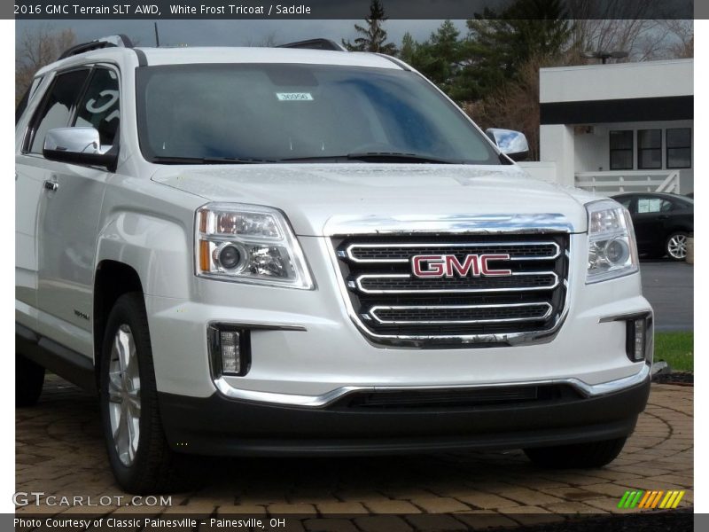 White Frost Tricoat / Saddle 2016 GMC Terrain SLT AWD