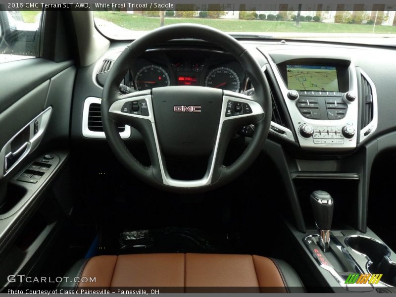White Frost Tricoat / Saddle 2016 GMC Terrain SLT AWD