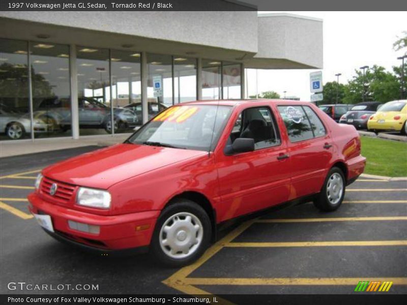 Tornado Red / Black 1997 Volkswagen Jetta GL Sedan